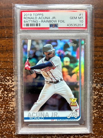 2019 Topps 1 Ronald Acuna Jr. Batting-Rainbow Foil PSA 10