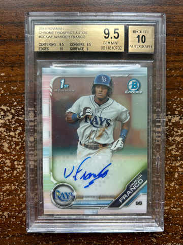 2019 Bowman WF Wander Franco Chrome Prospects Autograph BGS 9.5 / 10