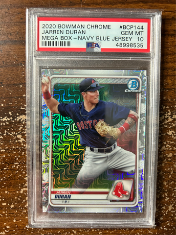 2020 Bowman Chrome BCP144 Jarren Duran Mega Box-Navy Blue Jersey PSA 10