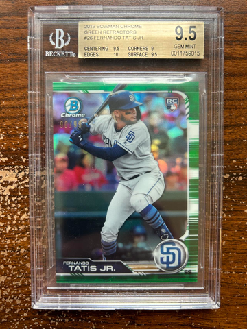 2019 Bowman Chrome 26 Fernando Tatis Jr. RC Green Refractor BGS 9.5