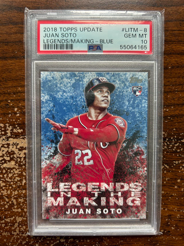 2018 Topps Update LITM-8 Juan Soto RC Legends in the Making-Blue PSA 10