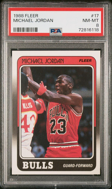 1988 Fleer 17 Michael Jordan PSA 8