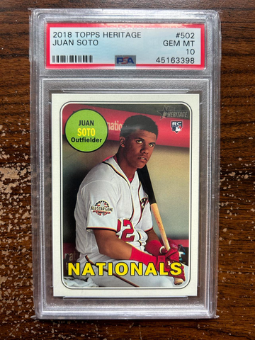 2018 Topps Heritage 502 Juan Soto RC PSA 10