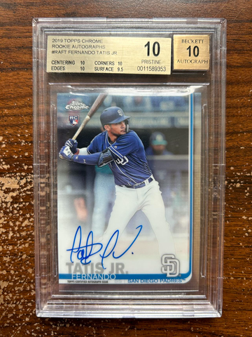 2019 Topps Chrome RAFT Fernando Tatis Jr. RC Rookie Autographs BGS 10 / 10