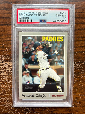 2019 Topps Heritage 517 Fernando Tatis Jr. RC Action PSA 10