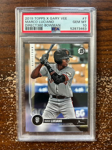 2019 Topps X Gary Vee 7 Marco Luciano Direct360 Bowman PSA 10