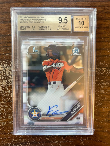 2019 Bowman Chrome CPAFN Freudis Nova Prospect Autographs BGS 9.5 / 10