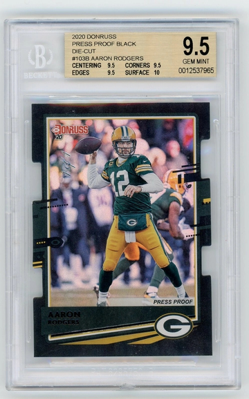2020 Donruss Aaron Rodgers Variation Press Proof Black Die Cut 1/1 BGS 9.5 Gem Mint