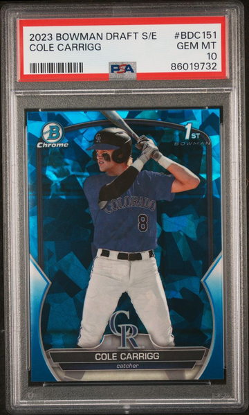 2023 Bowman Draft Sapphire Cole Carrigg