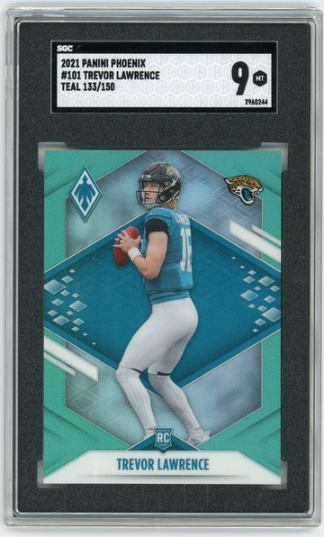 TREVOR LAWRENCE 2021 Panini Phoenix Teal Prizm Rc #133/150 SGC 9