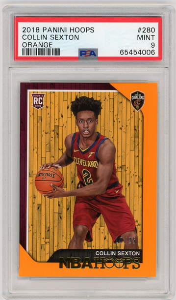 COLLIN SEXTON 2018-19 Panini Hoops ORANGE Rc SP #10/25 PSA 9