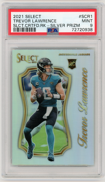 TREVOR LAWRENCE 2021 Panini Select Certified Silver Prizm Rc #SCR-1 PSA 9