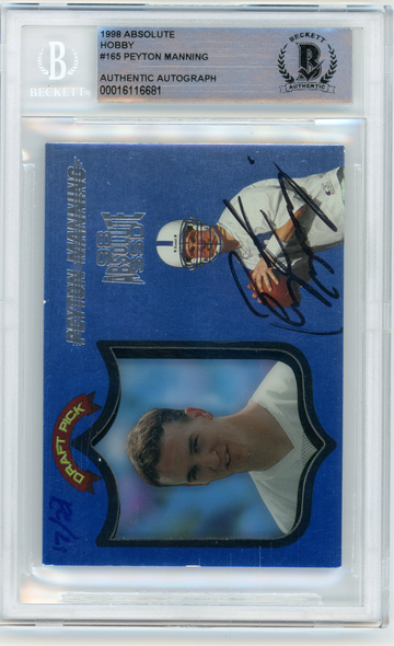PEYTON MANNING 1998 Playoff Absolute 2001 Playoff Honors Auto Rc Buyback #17/23 BGS Authentic