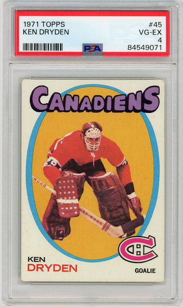 KEN DRYDEN 1971-72 Topps Rc #45 PSA 4