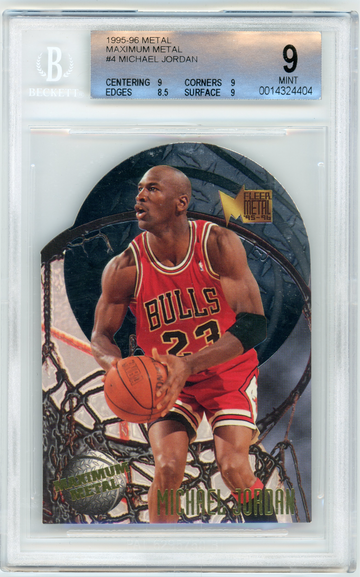 MICHAEL JORDAN 1995-96 Fleer Metal Maximum Metal Die Cut #4 BGS 9