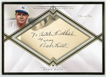 BABE RUTH 2016 Topps Transcendent GOLD Framed Cut Autograph #1/1 Auto Oversized