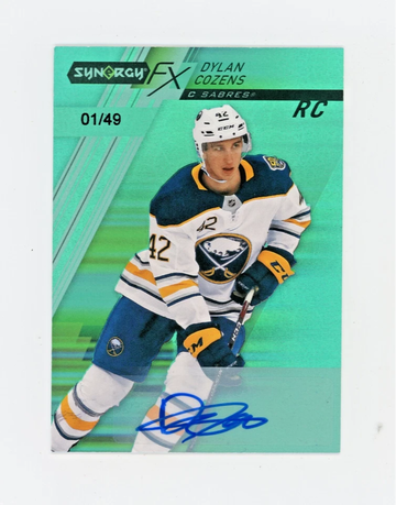 DYLAN COZENS 2020-21 Upper Deck Synergy FX Green Auto Rc #1/49