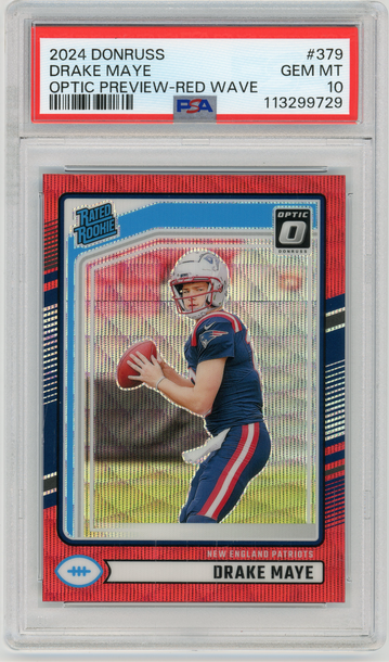 DRAKE MAYE 2024 Panini Donruss Optic Preview Red Wave Rc #379 PSA 10
