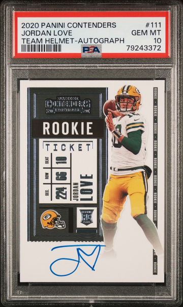 2020 Jordan Love Contenders Team Helmet Auto PSA 10