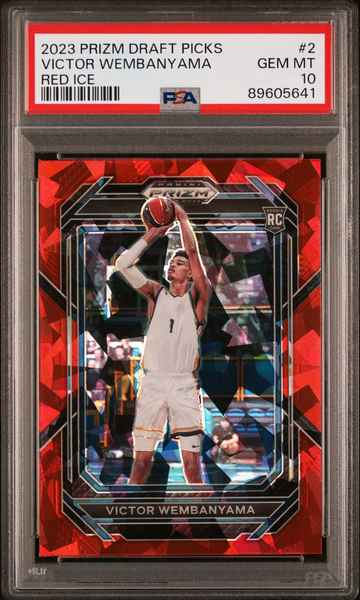 2023 Prizm Draft Picks Red Ice Victor Wembanyama PSA 10 