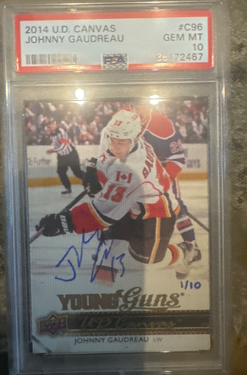 2014 UD canvas Johnny Gaudreau PSA 10 Auto
