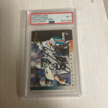 Zach Thomas PSA/DNA certified auto trading card PSA 7