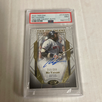 2022 Tier One Mo Vaughn Tier One Talent Autographed Card PSA 9 Mint 200/200