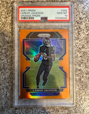 2021 Panini Prizm FOTL Lamar Jackson Orange /249 PSA10