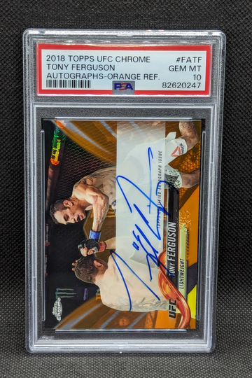 2018 Topps Chrome UFC Tony Ferguson Autograph Orange Refractor 7/25 