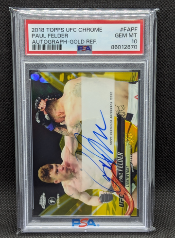 2018 Topps UFC Chrome Paul Felder #FAPF AUTO Gold Refractor PSA 10