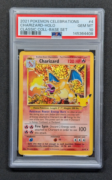 2021 Pokemon Celebrations #4 Charizard-HOLO Classic Collection Base Set PSA 10