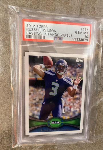 Russell Wilson Topps Rookie PSA 10 #165 Stands Visable
