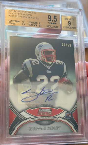 2011 Bowman Sterling Stevan Ridley Rookie Auto Black Refractor /50 BGS 9.5