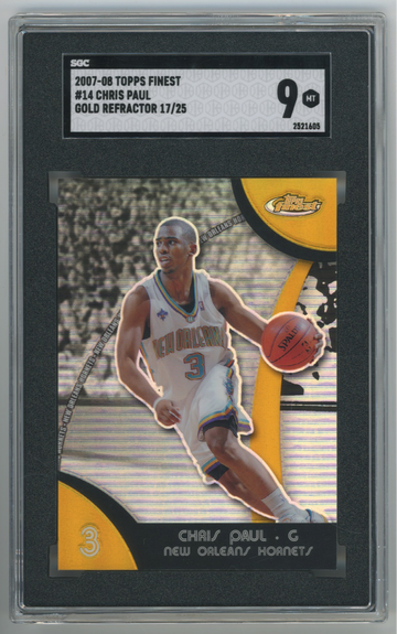 2007 Finest Chris Paul Gold Refractor /25 SGC 9