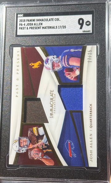 2018 Immaculate Collection Josh Allen Past & Present Dual Rookie Jersey #’d 17/25 SGC 9