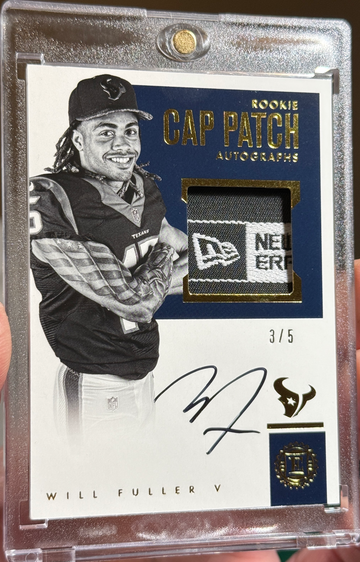 2016 Encased Will Fuller Rookie Cap Patch Laundry Tag Auto /5