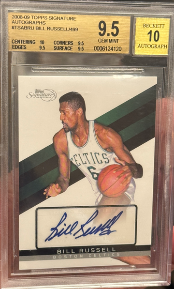 2008 Topps Signature Bill Russell Jersey #’d 6/499 BGS 9.5 Auto 10