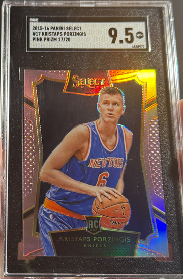 2015 Panini Select Kristaps Porzingis Concourse Pink Prizm Rookie /20 SGC 9.5
