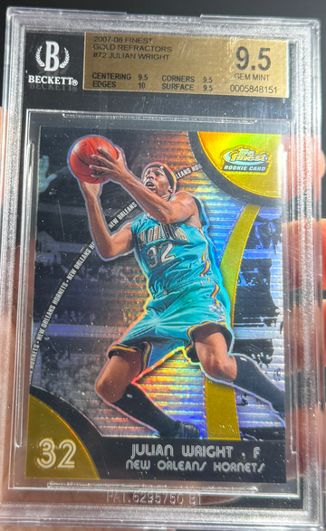 2007 Finest Julian Wright Rookie Gold Refractor /25 BGS 9.5