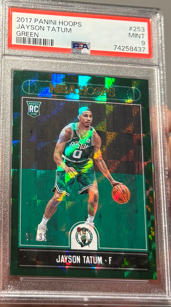 2017 Panini Hoops Jayson Tatum Rookie Green /99 PSA 9
