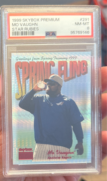 1999 Skybox Premium Mo Vaughn Star Rubies /50 PSA 8