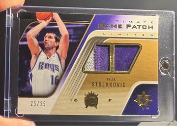 2004 Ultimate Collection Peja Stojakovic Game Patch Limited Gold Jersey /25