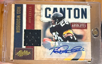 2010 Absolute Rod Woodson Canton Absolutes Game Worn Jersey Patch Auto /35