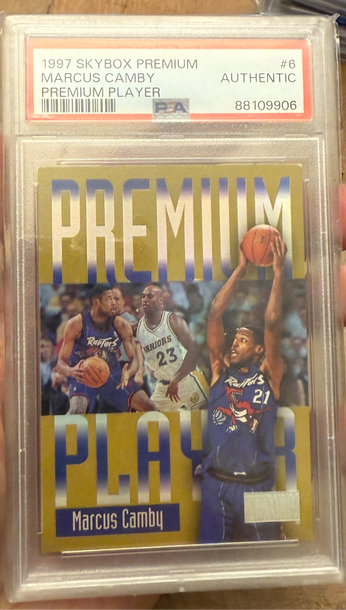 1997 Skybox Premium Marcus Camby Premium Player PSA Authentic