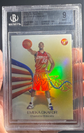 2004 Topps Pristine Emeka Okafor Rookie Gold Refractor /27 BGS 9