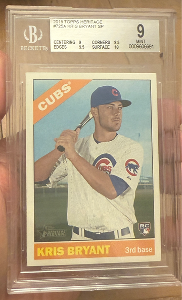2015 Topps Heritage Kris Bryant Rookie SP BGS 9