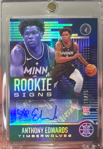 2020 Panini Illusions Anthony Edwards Rookie Signs Auto Sapphire /15