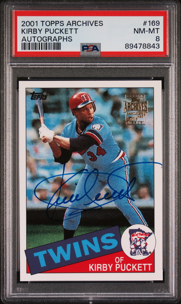 2001 Topps Archives Kirby Puckett Autograph  Auto PSA 8