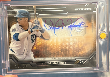 2015 Topps Strata Victor Martinez Clearly Authentic Relics Black Jersey Auto /50