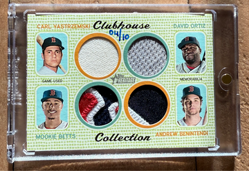 2017 Heritage David Ortiz Carl Yastrzemski Mookie Betts Andre Benintendi Clubhouse Collection Quad Jersey Logo /10